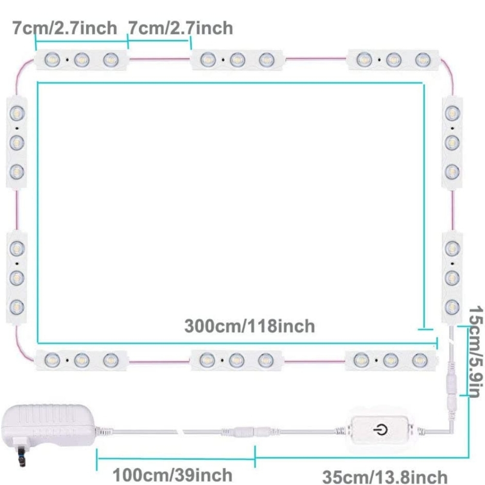 Led Vanity Mirror Lights, Hollywood Style Vanity Make Up Light, 10ft Ultra Brigh - Picture 10 of 10